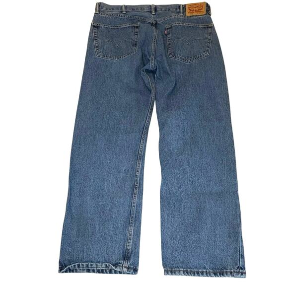 Levi's 505 Classic Straight Leg High Rise Jeans Men's 38x30 (Fits 38x29) | Blue - Picture 3 of 12